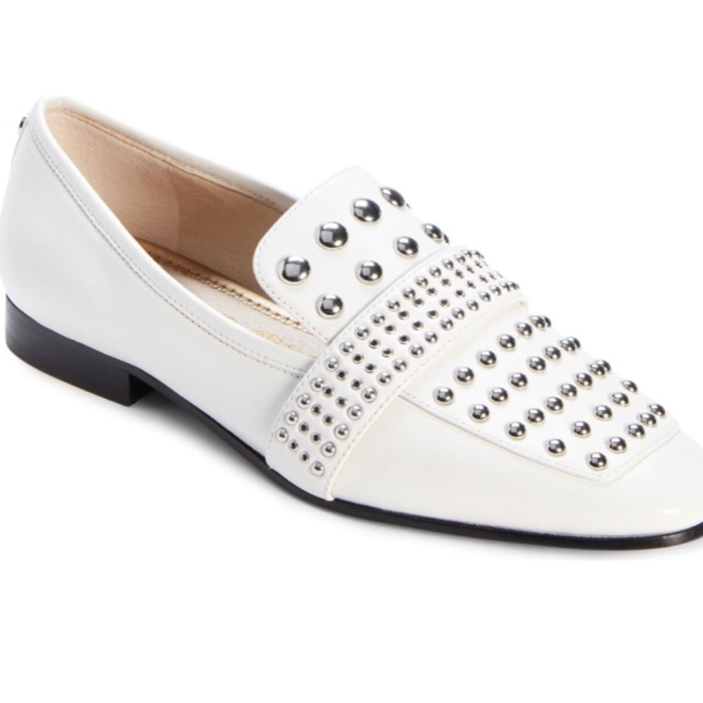 Sam Edelman white studded loafers